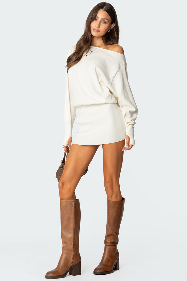 Eve Off Shoulder Knit Mini Dress view 2