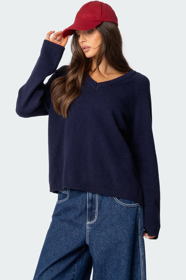 Martha Oversized V Neck Sweater view 1