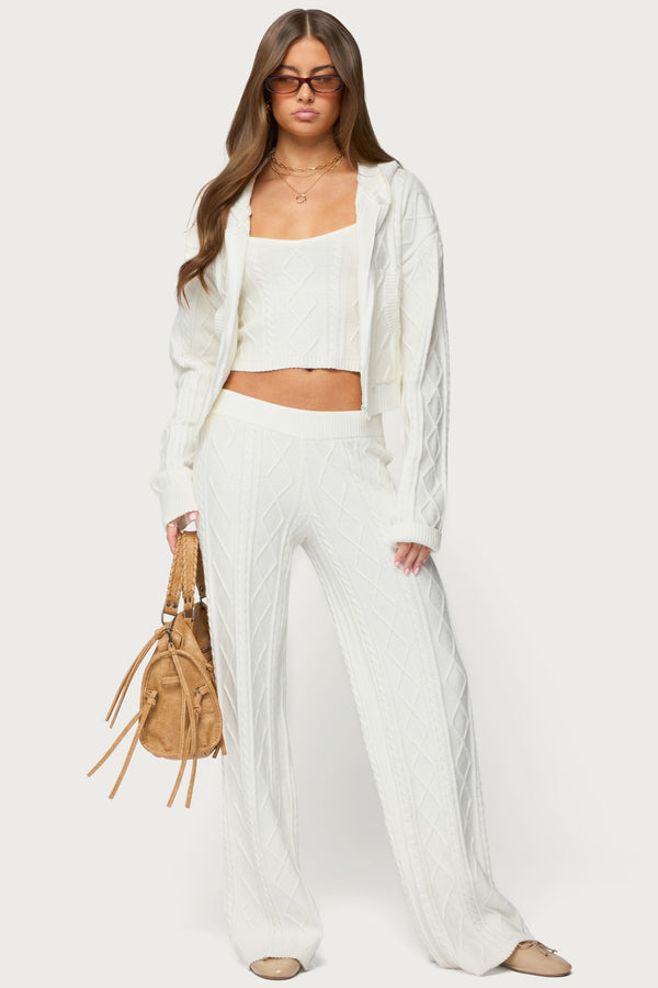 Louise Straight Leg Cable Knit Pants view 1