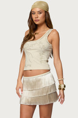 Taliah Beaded Scoop Neck Tank Top