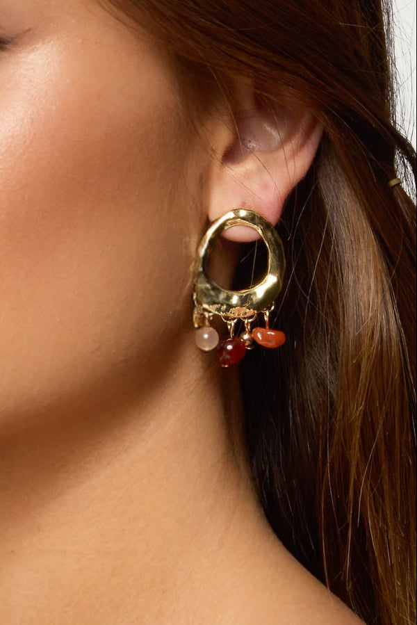 Mixed Gemstone Abstract Stud Earrings view 1
