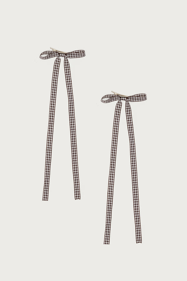 Gingham Bow Hair Clip Set view 2