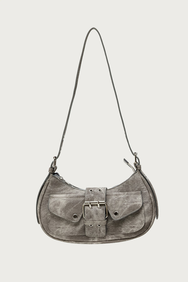 Washed Faux Leather Buckle Bag view 2