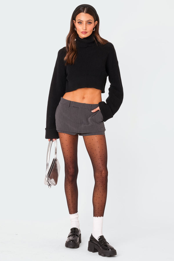 Oversized Turtle Neck Cropped Sweater view 2