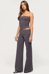 Breanna Studded Foldover Tube Top