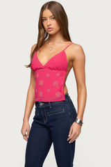 Kazi Backless Floral Bead Top