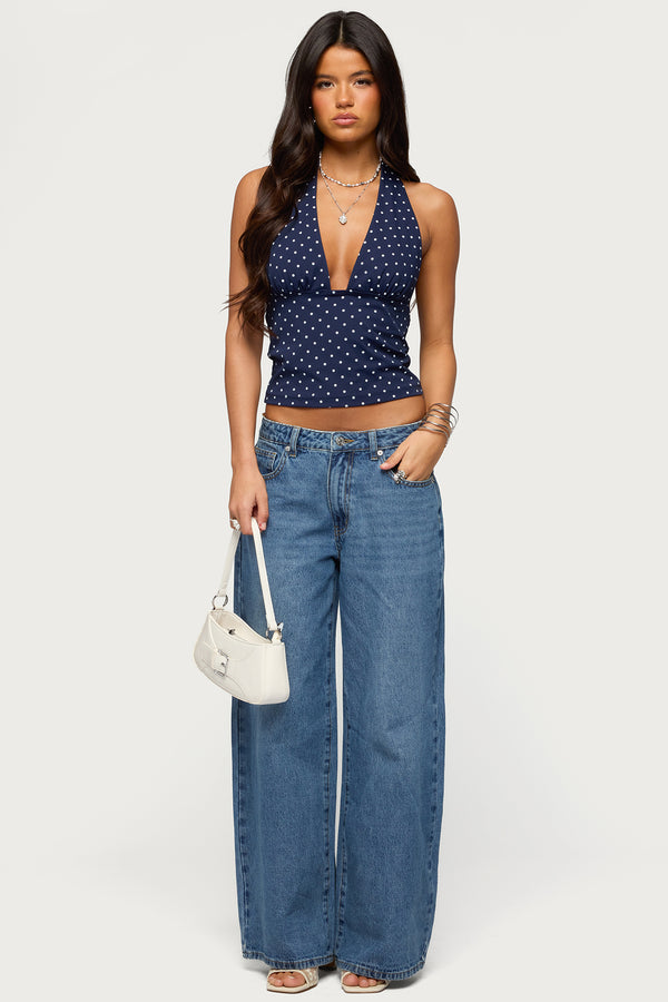 Blaire Polka Dot Halter Top view 2
