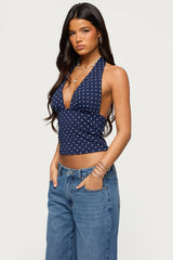 Blaire Polka Dot Halter Top