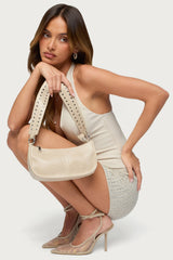 Studded Strap Faux Leather Bag
