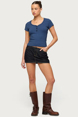 Kady Striped Henley T Shirt