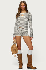 Lillian Striped Button Up Knit Cardigan