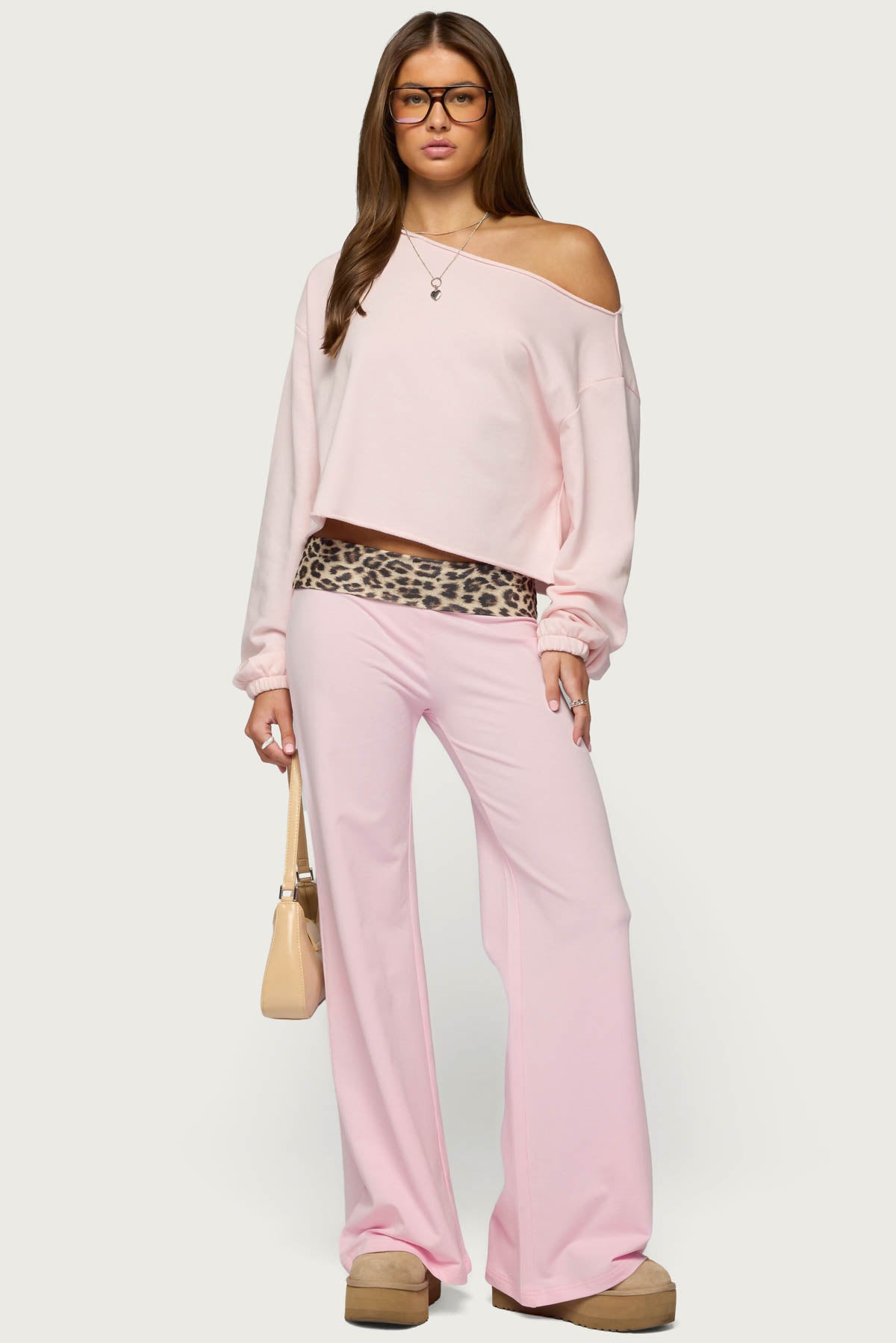 Leopard Foldover Pants