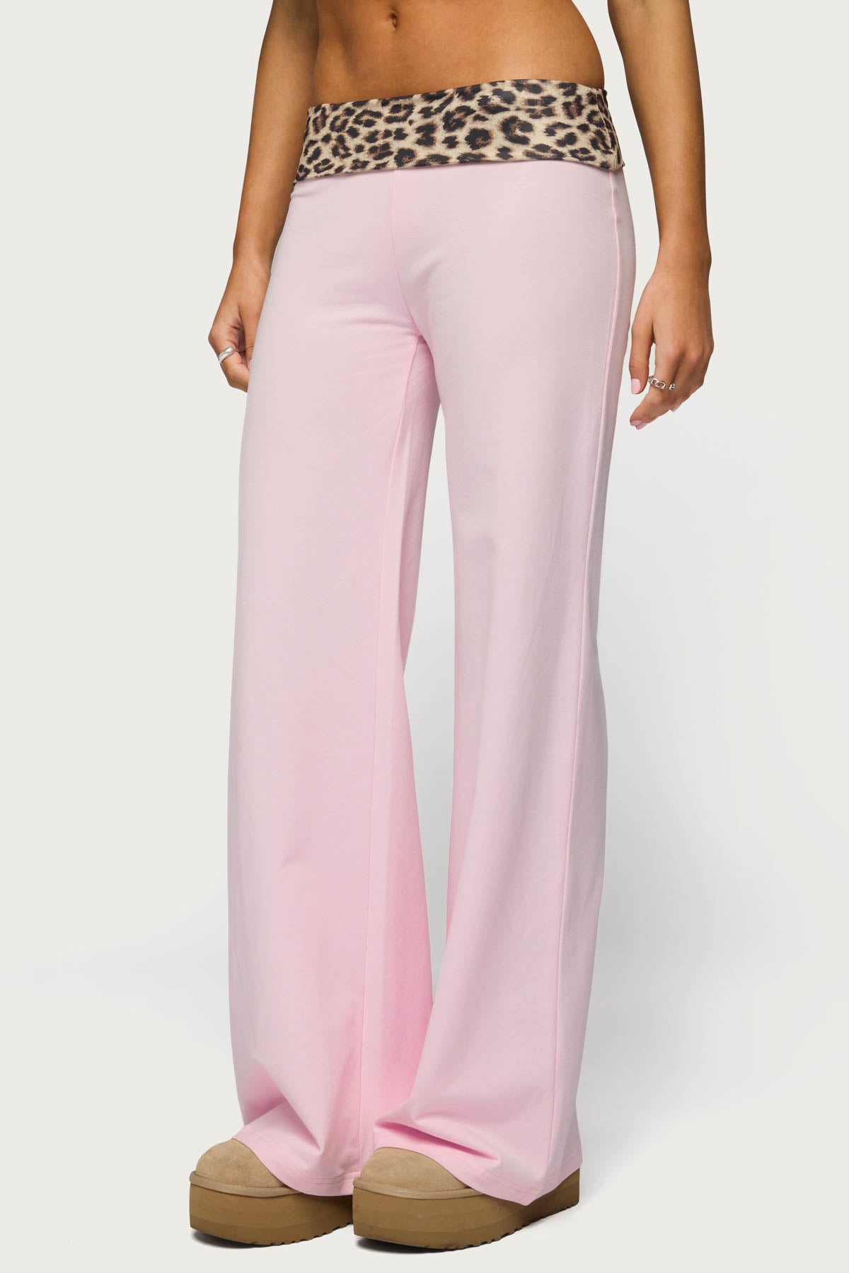 Leopard Foldover Pants