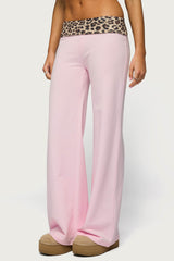Leopard Foldover Pants