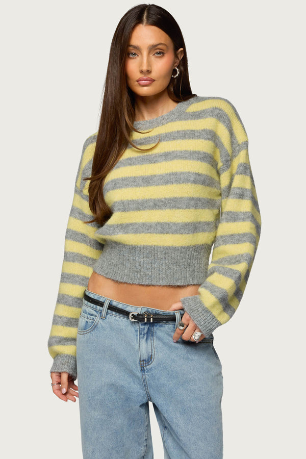 Penelope Fuzzy Striped Sweater view 2