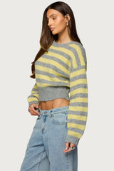Penelope Fuzzy Striped Sweater