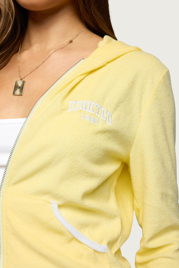 Madilyn Terry Cloth Zip Up Hoodie view 2