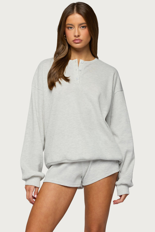 Baila Waffle Henley Top view 1