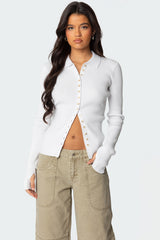 Mirielle Ribbed Knit Cardigan