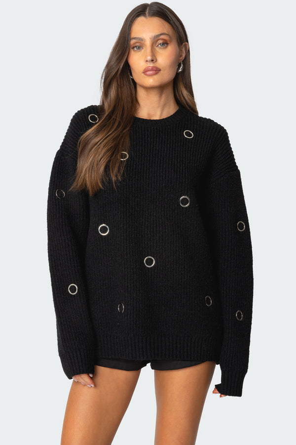 Ellia Grommet Oversized Sweater view 1