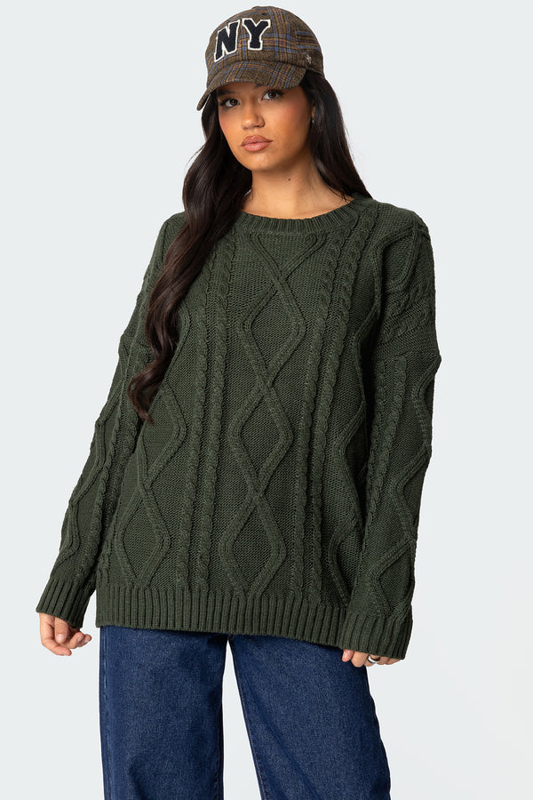 Kennedy Oversized Cable Knit Sweater view 1