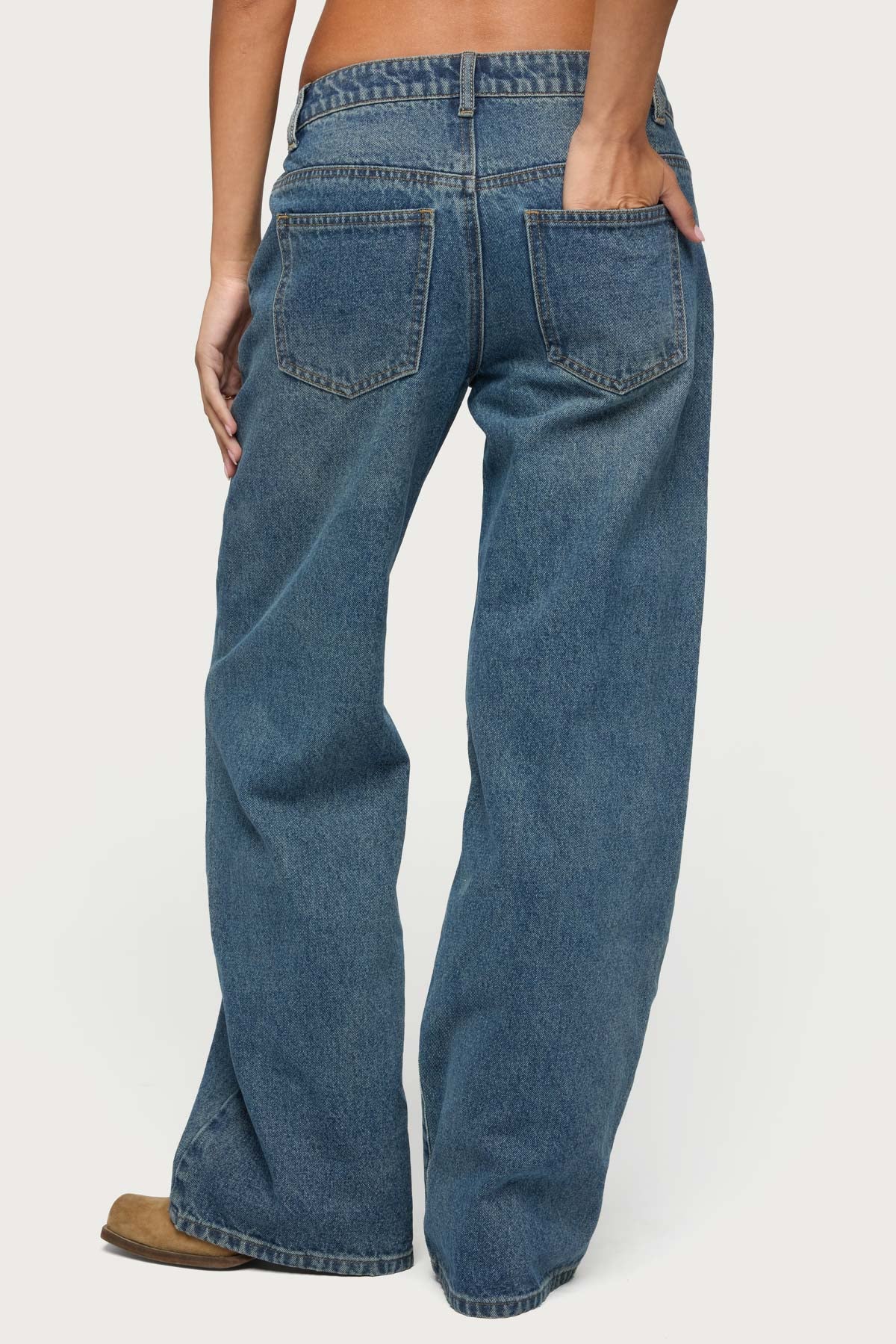 Charla Stud Low Rise Baggy Jeans