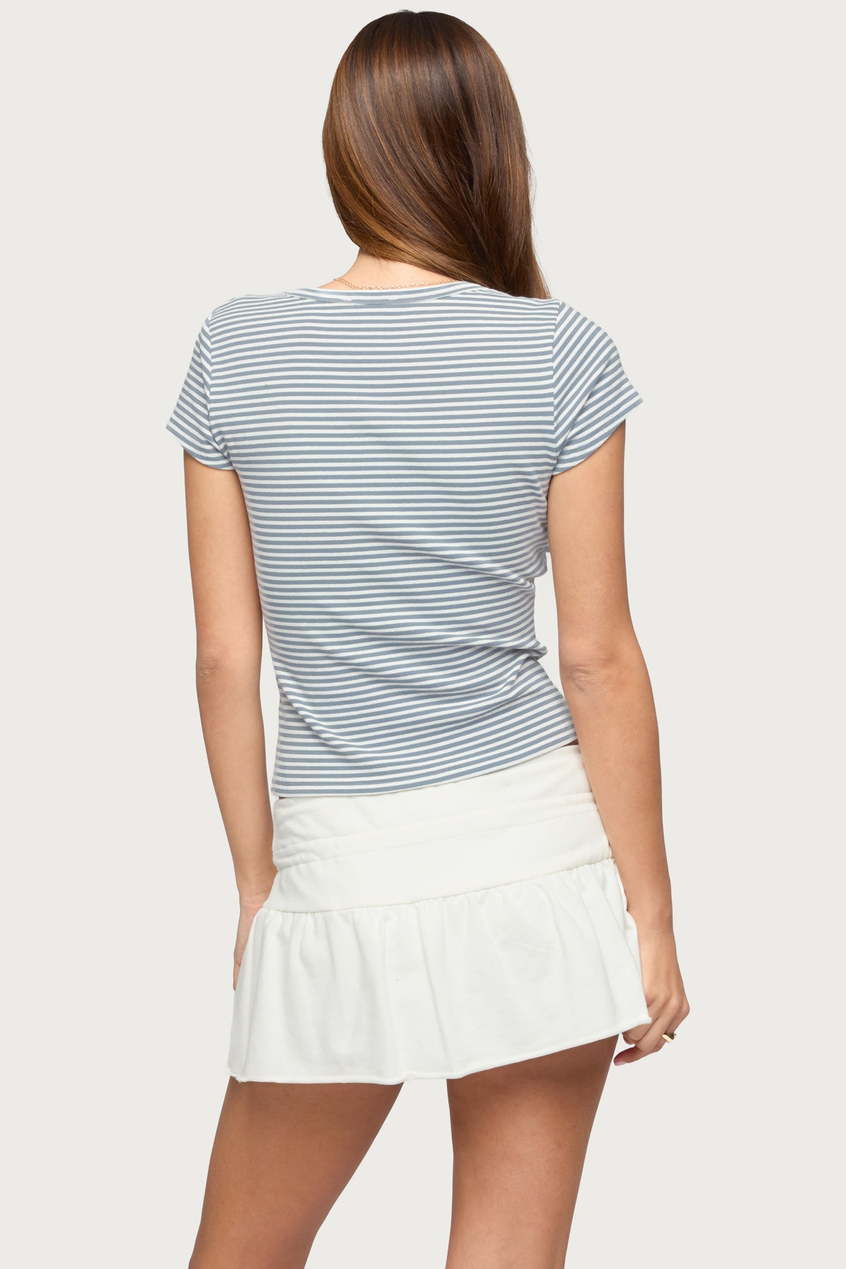 Kady Striped Henley T Shirt