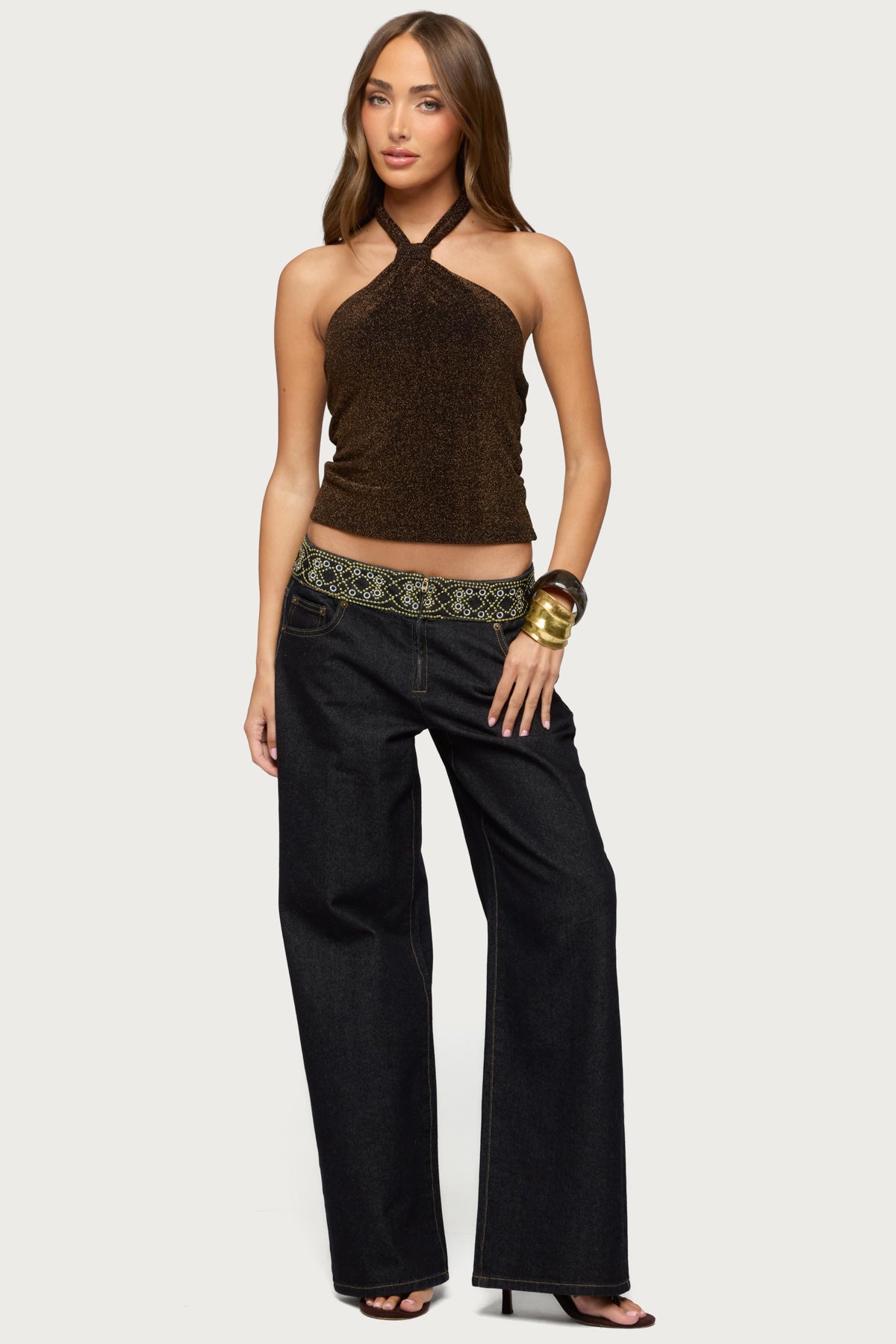 Katalya Glitter Halter Top