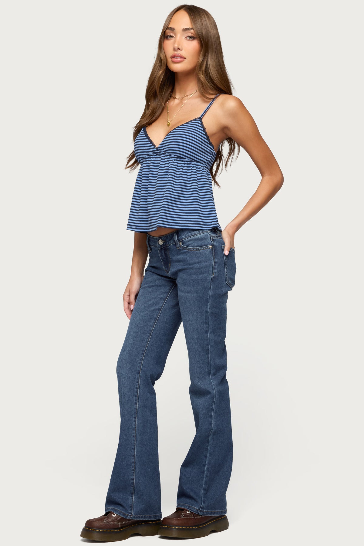 Orietta Striped Babydoll Top