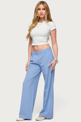 Pinstripe Tailored Straight Leg Pants