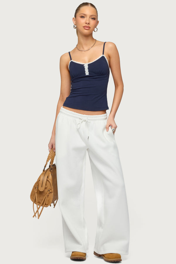 Olezka Contrast Lacey Tank Top view 2