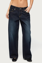 Petite Raelynn Washed Low Rise Baggy Jeans