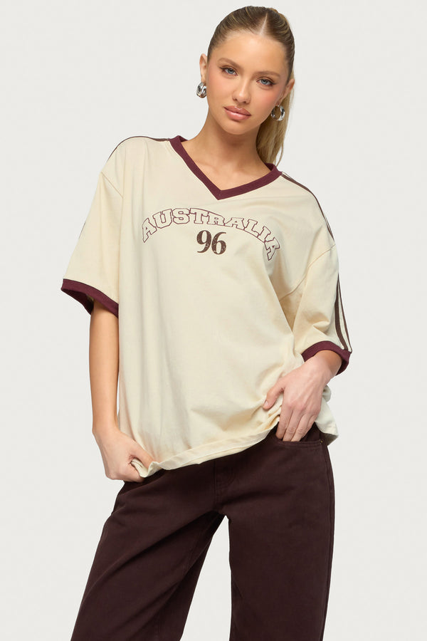 Australia 96 Contrast Oversized T Shirt view 1