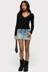 Rossie Stud & Button Top