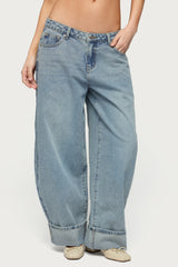 Petite Kella Low Rise Baggy Jeans