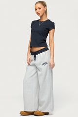 Petite Edikted Contrast Embroidered Sweatpants