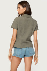 Alisa Plaid Tailored Button Up Shirt