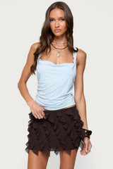 Liza Knotted Cowl Neck Top