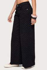 Misha Polka Dot Low Rise Baggy Jeans