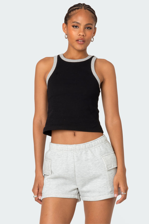 Wes Contrast Ribbed Tank Top view 1