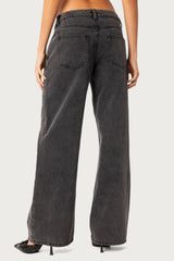 Raelynn Washed Low Rise Baggy Jeans