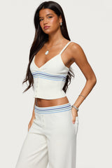 Miya Stripey Ribbed Knit Tank Top