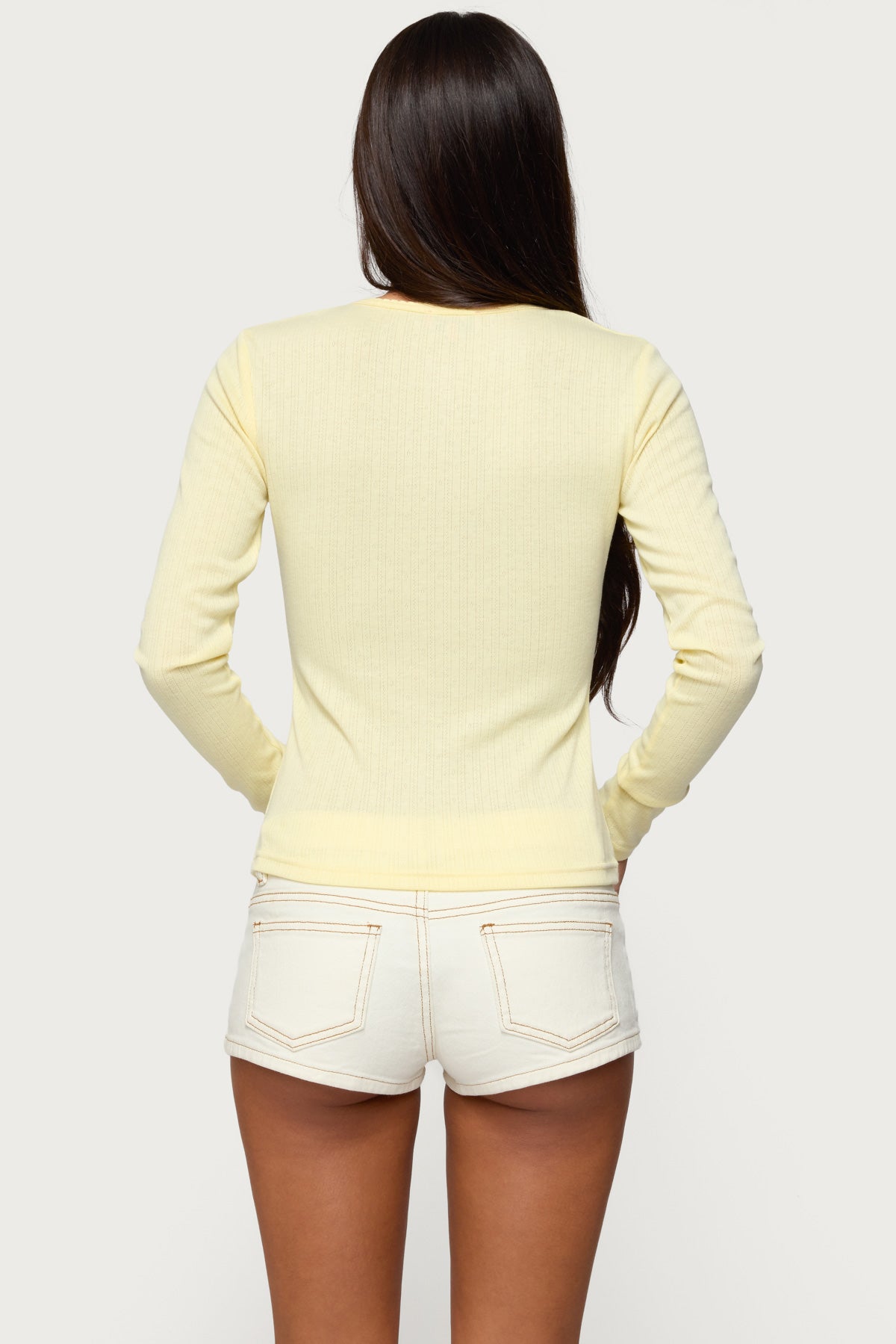 Maeva Button Up Pointelle Top