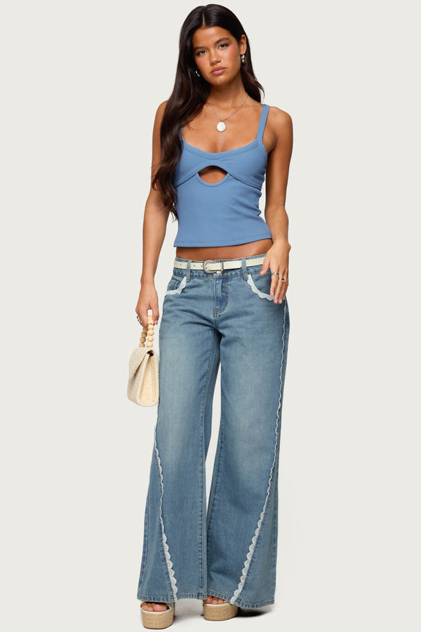 Karin Cut Out Ribbed Tank Top view 2