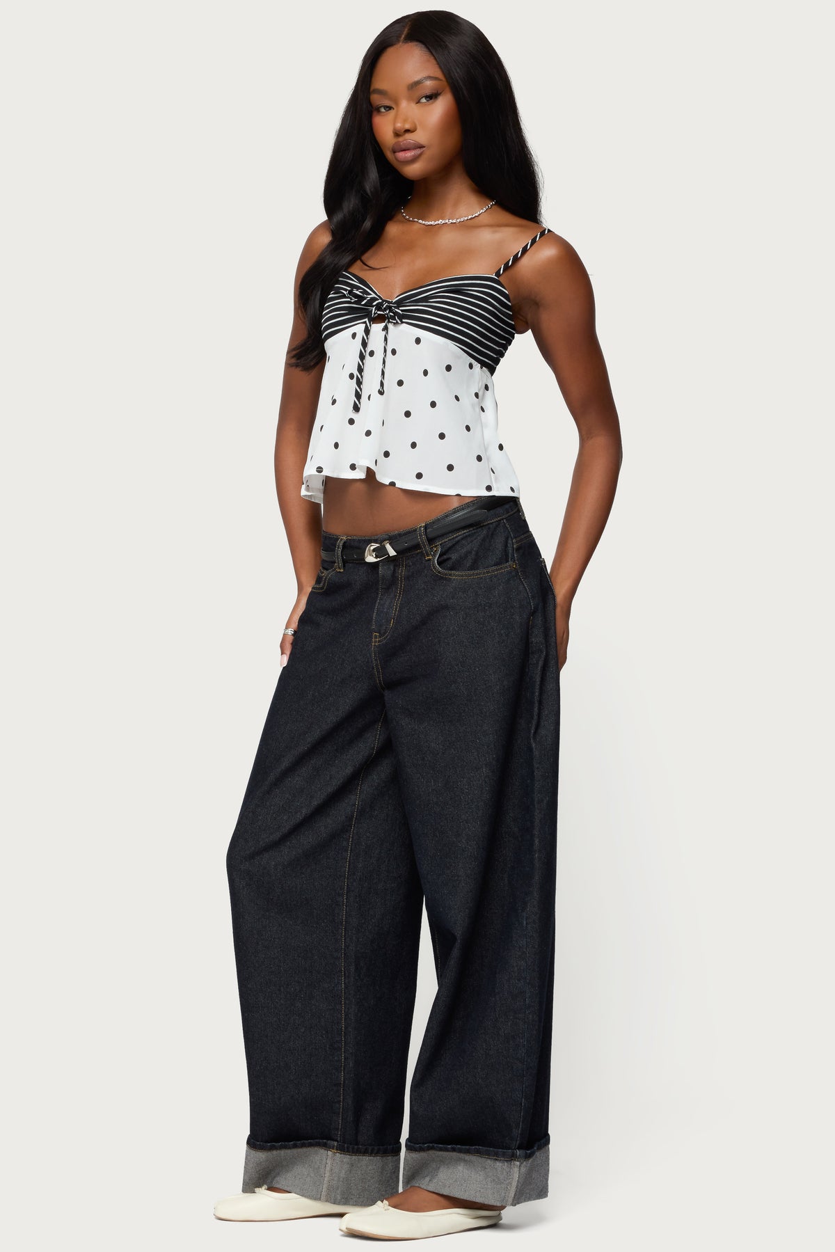 Tilly Mixed Print Top