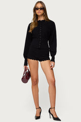 Maizy Scalloped Knit Micro Shorts