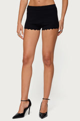 Maizy Scalloped Knit Micro Shorts