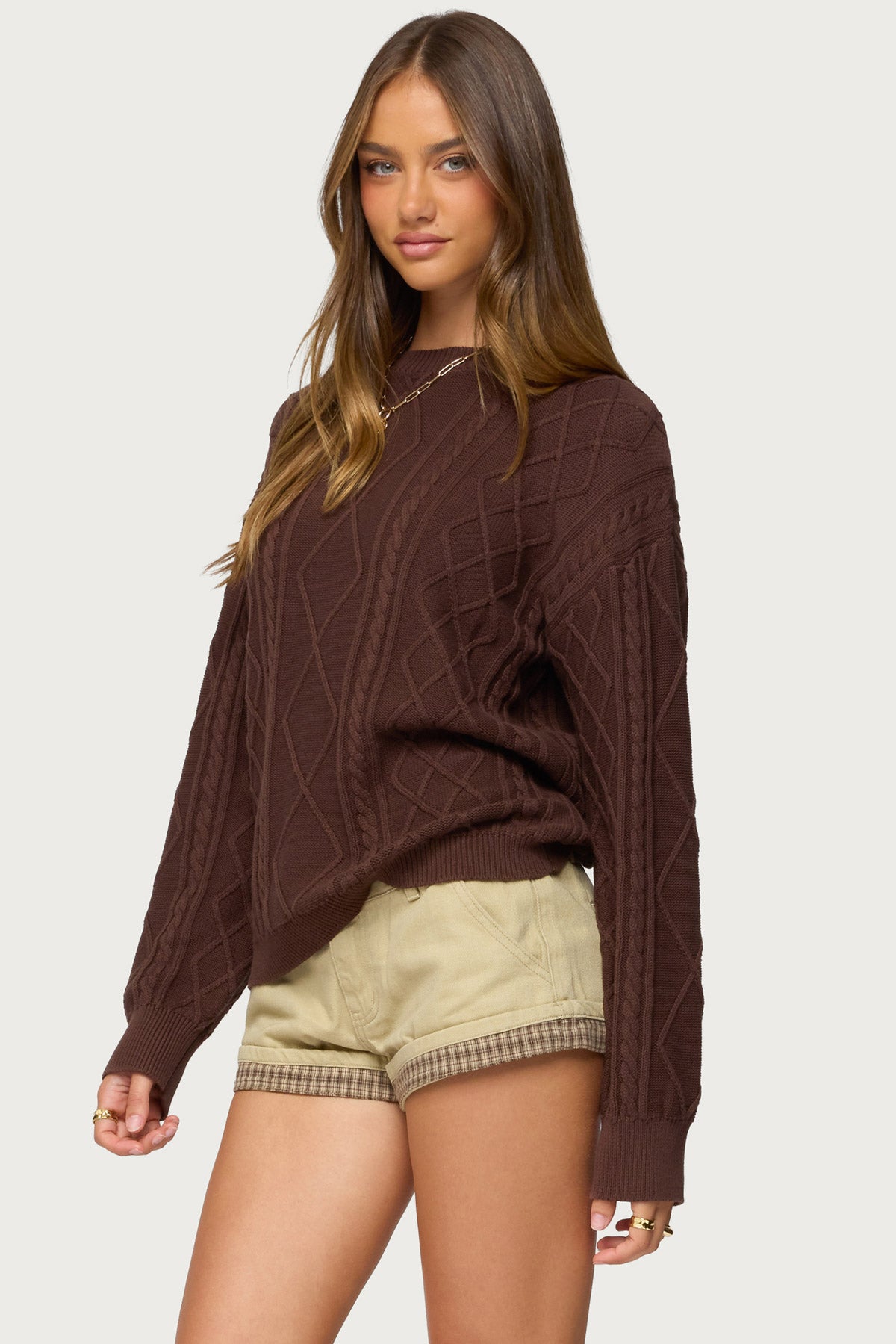Jessy Cable Knit Oversized Sweater