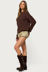 Jessy Cable Knit Oversized Sweater