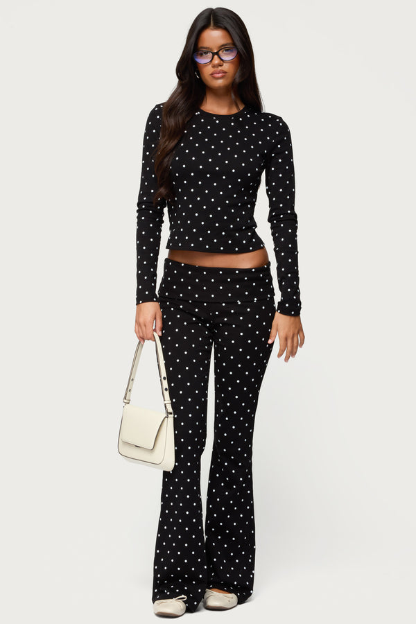 Daliya Polka Dot Fold Over Pants view 1